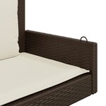 vidaXL Balancelle avec coussins marron 119x56x48 cm résine tressée
