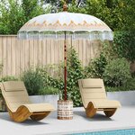 vidaXL Parasol balinais 260 Crème 210-220 cm Coton et bois massif