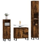 vidaXL Ensemble de meubles de salle de bain 3 Pièces Chêne fumé
