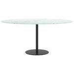 vidaXL Dessus de table blanc Ø90x1 cm verre trempé avec design marbre