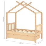 vidaXL Cadre de lit d'enfant avec tiroir Bois de pin massif 70x140 cm
