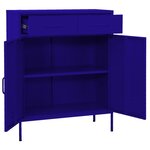 vidaXL Armoire de rangement Bleu marine 80x35x101 5 cm Acier