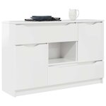 vidaXL Buffet Blanc brillant 100 x 30 x 65 6 Bois d'ingénierie