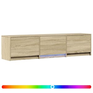 vidaXL Meuble TV avec LED 165 x 34 x 40 cm Chêne Sonoma