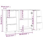 vidaXL Buffets 3 Pièces Chêne fumé Bois d'ingénierie