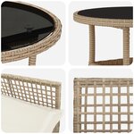 vidaXL Ensemble de salle à manger de jardin 5 pièces beige en polyrotin
