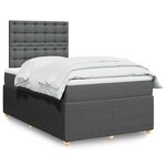 vidaXL Sommier à lattes de lit avec matelas Gris foncé 120x200cm Tissu