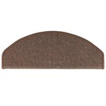 vidaXL Tapis d'escalier 5 pièces 65 x 24 x 4 cm Marron café Demi-rond Grand