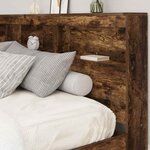 vidaXL Tête de lit de rangement Chêne fumé 200 cm Bois d'ingénierie