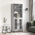 vidaXL Buffet haut Sonoma gris 69 5x34x180 cm Bois d'ingénierie