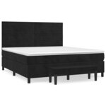 vidaXL Sommier à lattes de lit avec matelas Noir 180x200 cm Velours