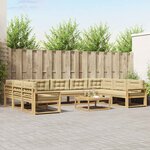 vidaXL Ensemble de canapés d'extérieur 10 Pièces Blanc et Beige