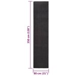 vidaXL Tapis Sisal naturel 80x350 cm Noir