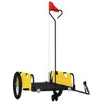 vidaXL Remorque de vélo jaune et noir tissu oxford et fer