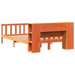 vidaXL Lit bibliothèque sans matelas cire marron 150x200cm bois massif