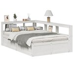 vidaXL Lit bibliothèque sans matelas blanc 120x200 cm bois pin massif