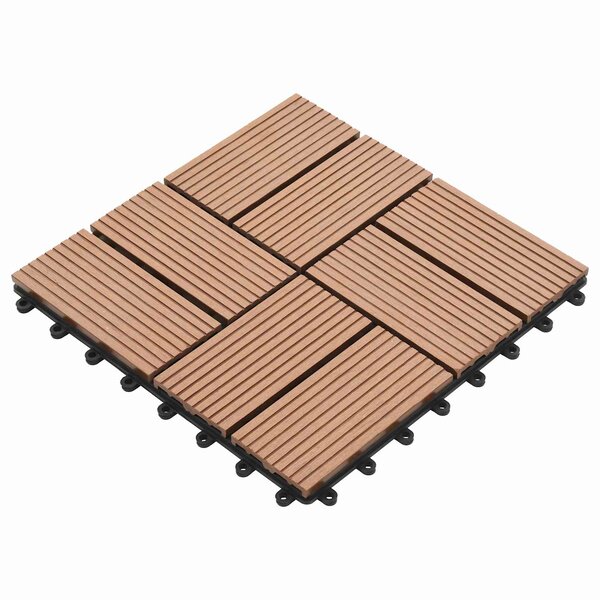 vidaXL Carreau de terrasse 11 Pièces Marron 30 x 30 cm WPC