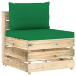 Vidaxl salon de jardin 6 pièces avec coussins bois imprégné de vert