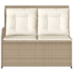 vidaXL Banc inclinable de jardin avec coussins beige résine tressée