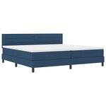 vidaXL Lit avec sommier - Matelas bleu 200x200 cm en tissu