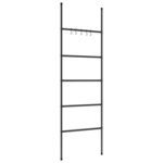 vidaXL Porte-serviettes échelle à 5 niveaux Noir 58 x 175 cm Fer