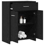 vidaXL Cabinet de salle de bain avec tiroir Chêne noir 60 x 33 x 80 cm