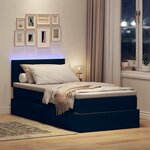 vidaXL Lit de rangement LED avec matelas Noir 100 x 200 cm Velours