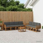 vidaXL Ensemble de canapés d'extérieur 9 Pièces Naturel et Anthracite