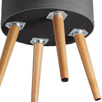 Tectake Tabouret avec coffre de rangement YARA aspect lin transformable - gris foncé