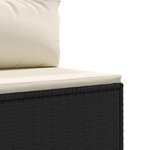 vidaXL Salon de jardin 7 Pièces avec coussins Noir Résine tressée