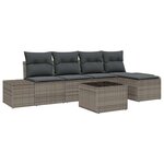 vidaXL Ensemble de canapé de jardin 6 Pièces Gris Poly rotin