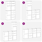 vidaXL Armoires latérales 4 Pièces ODDA 40x24x79 cm bois massif pin