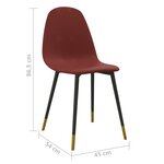 vidaXL Chaises à manger lot de 4 rouge bordeaux tissu