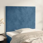 vidaXL Têtes de lit 2 Pièces Bleu foncé 90x5x78/88 cm Velours