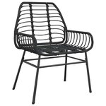 vidaXL Ensemble à manger de jardin 9Pièces noir poly rotin verre