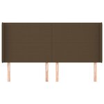 vidaXL Tête de lit avec oreilles Marron foncé 163x16x118/128 cm Tissu