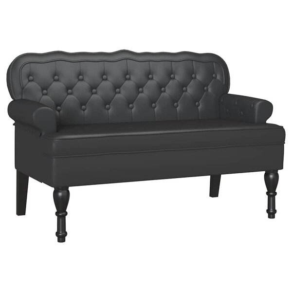 vidaXL Banc Chesterfield Noir 119.5 x 64.5 x 75 cm Cuir synthétique
