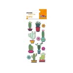 Autocollants en relief à dorures - Cactus