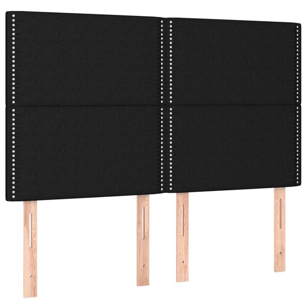 vidaXL Têtes de lit 4 Pièces Noir 72x5x78/88 cm Tissu