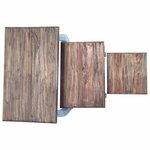 vidaXL Ensemble de tables gigognes 3 Pièces bois d'acajou massif