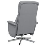 vidaXL Fauteuil inclinable de massage et repose-pieds gris clair tissu