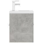 Vidaxl armoire d'évier avec lavabo intégré gris béton aggloméré