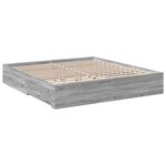vidaXL Cadre de lit à tiroirs sonoma gris 180x200 cm bois d'ingénierie