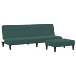 vidaXL Canapé-lit à 2 places avec repose-pied vert foncé velours