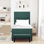 vidaXL Lit à ressorts avec matelas Vert foncé 90 x 200 cm Velours