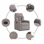 vidaXL Fauteuil inclinable Taupe Tissu