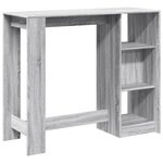 vidaXL Table de bar avec étagère sonoma gris bois d'ingénierie