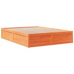 vidaXL Lit bibliothèque sans matelas cire marron 150x200 cm pin massif