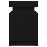 Table de chevet vidaXL avec lumières LED Chêne Noir 35x39x55 cm