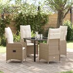 vidaXL Ensemble de salle à manger pour jardin 5 Pièces Beige Poly rotin